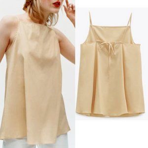 NWT Zara Dark Beige Poplin Tank / Cami | L
